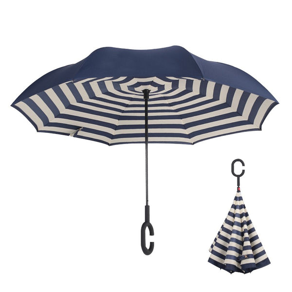 Windproof Reverse Folding Double Layer Umbrella