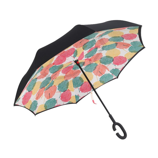 Windproof Reverse Folding Double Layer Umbrella
