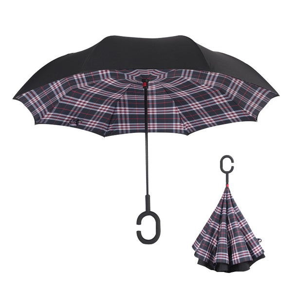 Windproof Reverse Folding Double Layer Umbrella