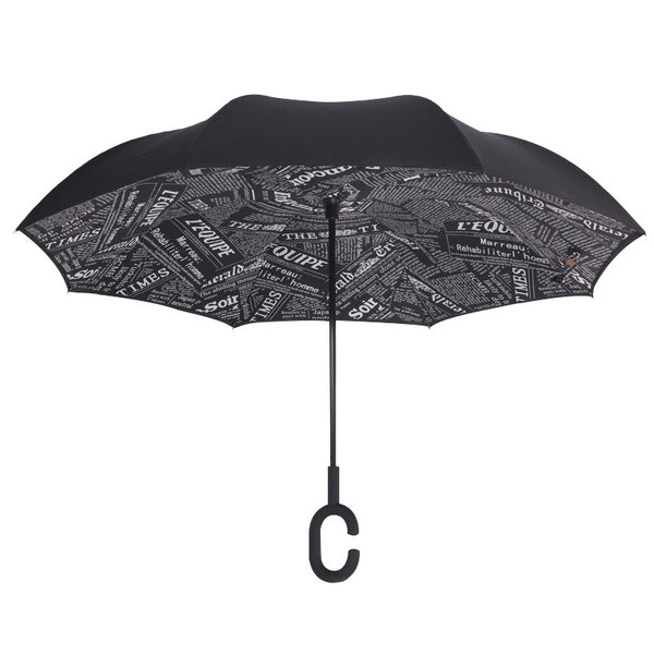 Windproof Reverse Folding Double Layer Umbrella