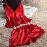 Summer Deep V-neck Sexy Pajamas Sets