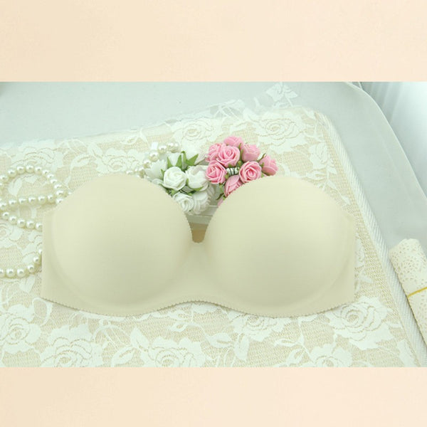 Women Front Closure Silicone Self-Adhesive Half Cup Wire Free