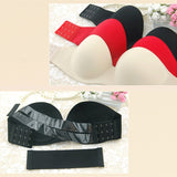 Women Front Closure Silicone Self-Adhesive Half Cup Wire Free Backless Strapless Seamless Push Up Bra For Female Intimates