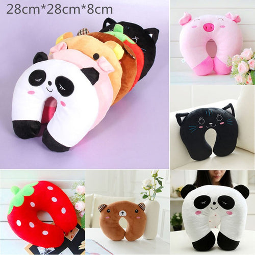 Comfortable Multi-Color Cartoon Animal U Shaped Travel Neck Pillow - ilovealma