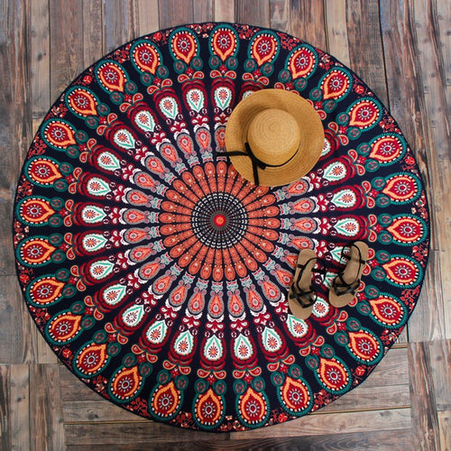 Printed Round Beach Towels And Yoga Mat
