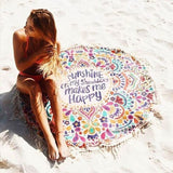 Printed Tassel Round Beach Towels And Yoga Mat