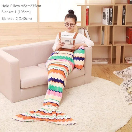Bowknot Pillow and Mermaid Blanket - ilovealma