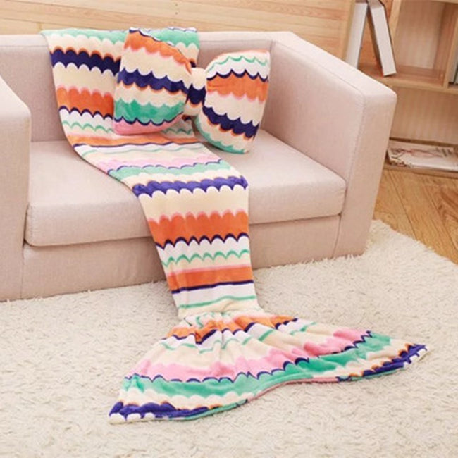 Bowknot Pillow and Mermaid Blanket - ilovealma