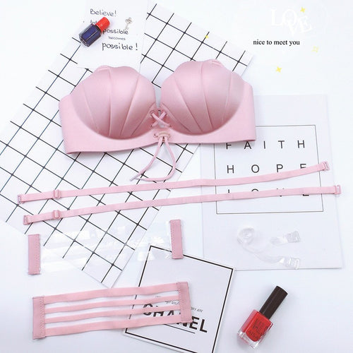Pink Shell Push Up Steel Free Bra