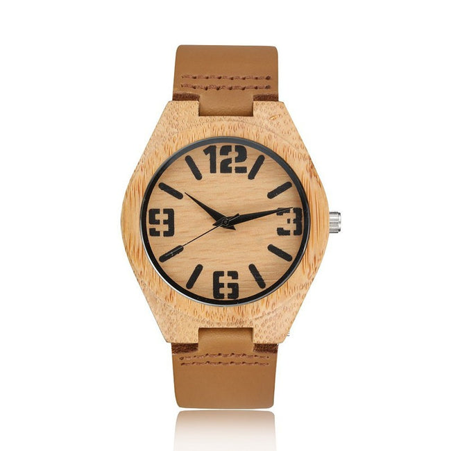 Bamboo Analog Quartz Nature Wood Wrist Watch - ilovealma