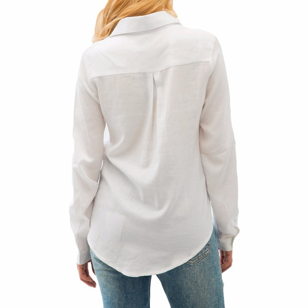 2017 Autumn Women Blouses Solid Long Sleeve Pocket Shirt Women Casual Tops Elegant Blouse Ladies blusas mujer de moda XXL White - ilovealma