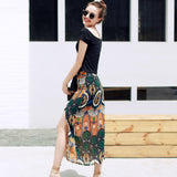 Quintina Floral Two Piece Blouse+Skirt Women