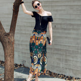 Quintina Floral Two Piece Blouse+Skirt Women