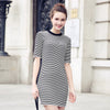 2017 New Arrival Fashion Women Dress Striped Vintage Summer Mini Dress Vestidos Office Dress A-line Slim Party Dress - ilovealma