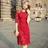 2017 Summer Women's Fashion Lace Dress Hollow Out Sexy Dress Slim Party Elegant  Women Dress Vestidos Vintage SunDresses - ilovealma