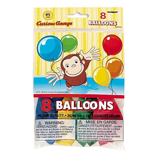 Curious George Latex Balloons [8 Per Pack] - ilovealma