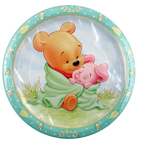 Winnie the Pooh Baby Shower Plates [9 inches - 8 Per Pack]