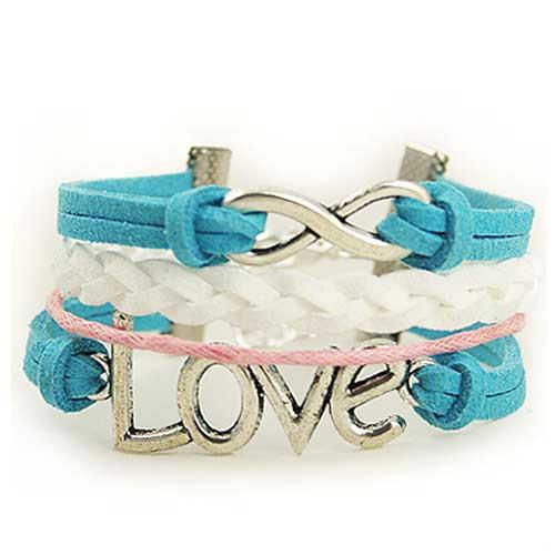 Infinity Love Bracelet [Blue  Pink and White]