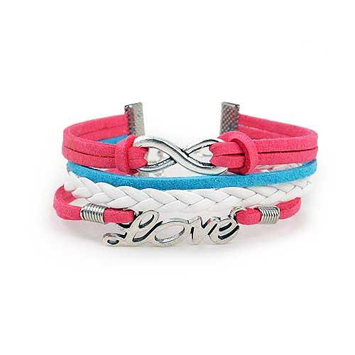 Infinity Love Bracelet [Pink  Blue and White]