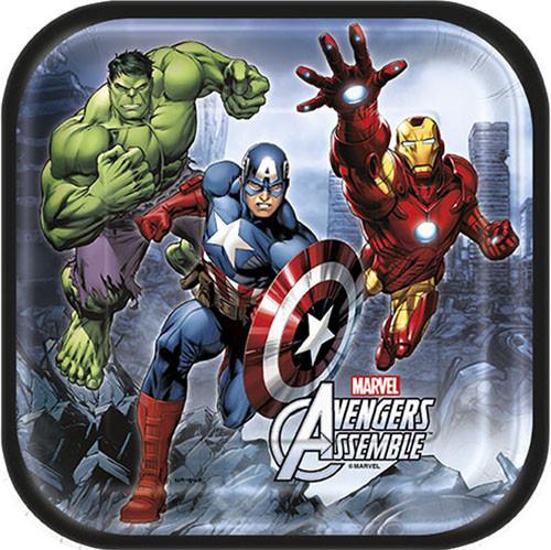 Marvel's Avengers 7 Inch Square Plates [8 Per Package]