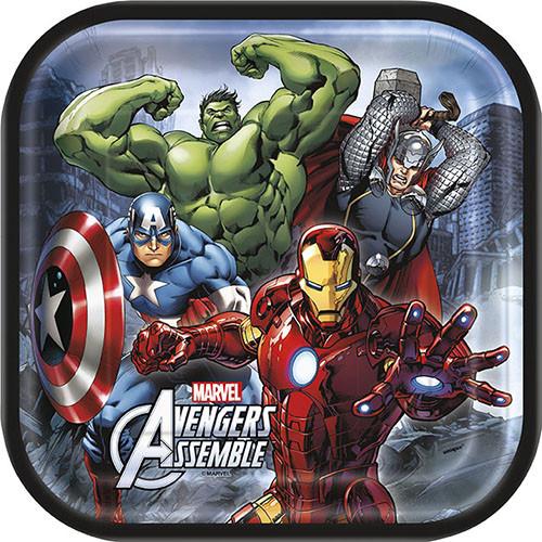 Marvel's Avengers 9 Inch Square Plates [8 Per Package]