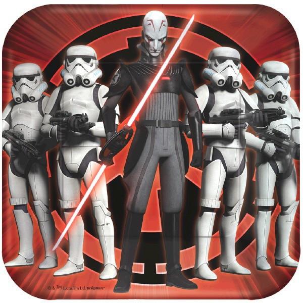 Star Wars Rebels 7 inch Square Plates [8 per Pack]