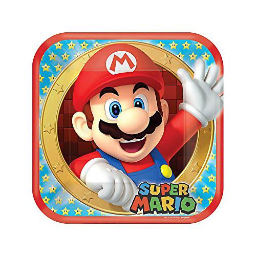 Super Mario Bros. 9" Square Plates [8 per Package]