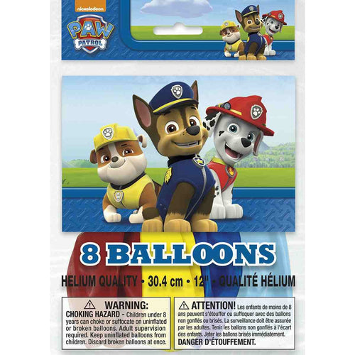 Paw Patrol Party Balloons [8 per Pack]