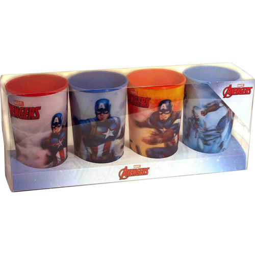 Marvel Avengers Captain America Lenticular Tumbler Set (4 Pieces)