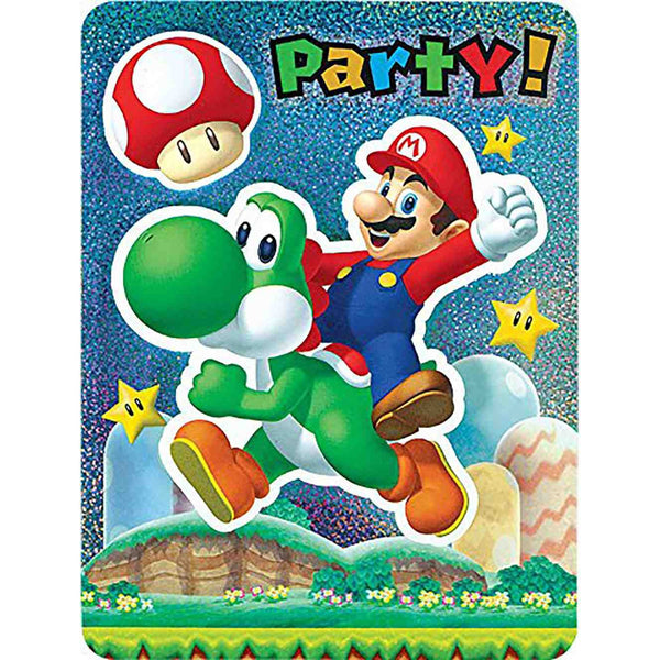 Super Mario Brothers Jumbo Deluxe Invitations [8 Per Pack]