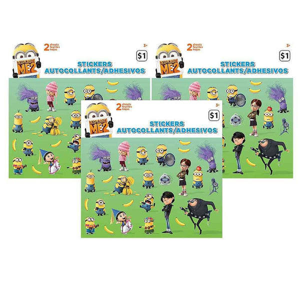 Despicable Me Sticker Sheets [3 Packs of 2 Sheets Ea]