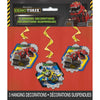 Dinotrux Hanging Swirl Party Decorations [3 per Pack]