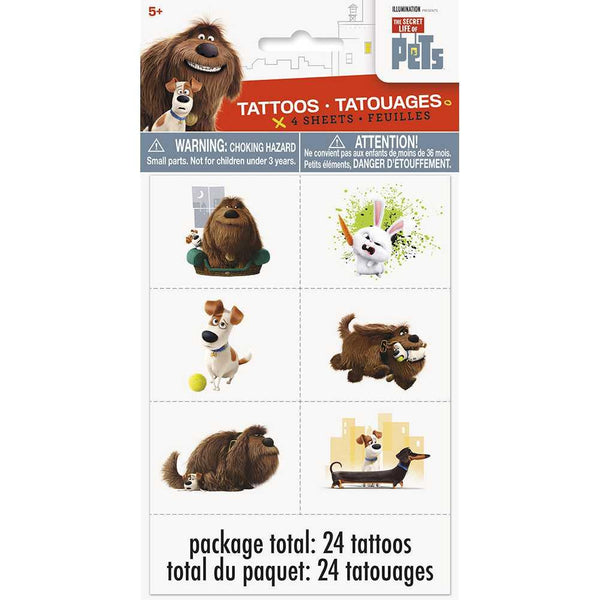 The Secret Life of Pets Temporary Tattoo Sheets [4 per Pack]