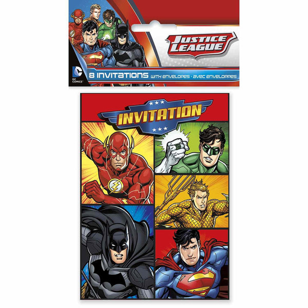 Justice League Party Invitations [8 per Pack]