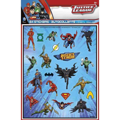 Justice League Sticker Sheets [4 per Pack]