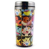 Pokemon Pikachu Stainless Steel Travel Mug - Character Mosaic Design