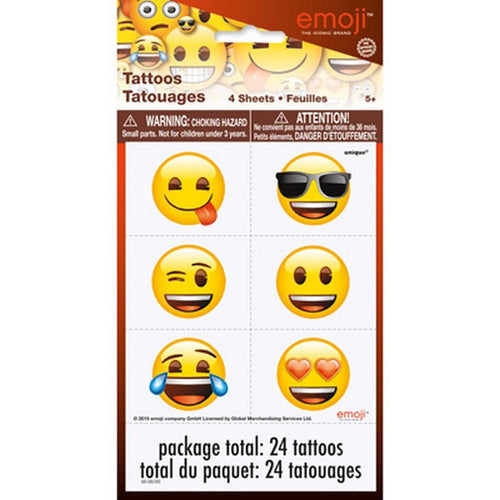 Emoji Temporary Tattoo Sheets [4 per Pack]