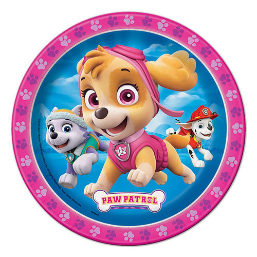 Paw Patrol Plates - Pink [7 Inches - 8 Per Pack]