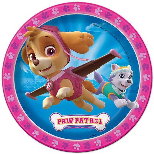 Paw Patrol Plates - Pink [9 Inches - 8 Per Pack]