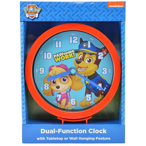 Paw Patrol Dual-Function Clock with Tabletop or Wall Hanging Feature