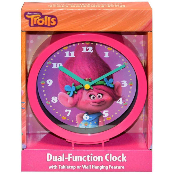 Trolls Dual-Function Clock with Tabletop or Wall Hanging Feature