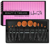Makeup Brushes by HanZá - 10 PIECE Professional Oval Makeup Brush Sets For Powder, Blush, Foundation, Concealer, Eyeliner, Eye Shadow, Etc. Easily Blends and Contours Cosmetics
