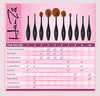 Makeup Brushes by HanZá - 10 PIECE Professional Oval Makeup Brush Sets For Powder, Blush, Foundation, Concealer, Eyeliner, Eye Shadow, Etc. Easily Blends and Contours Cosmetics
