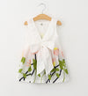 Bear Leader Girls Dress 2016 Pure and Fresh and Safflower Greenery Embroidered Back Big Bowknot Cotton Vest Dress of the girls - ilovealma