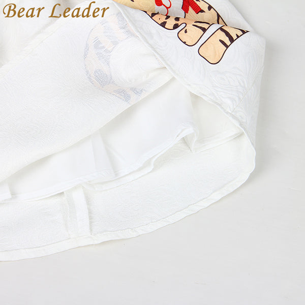 Bear Leader Girls Dress 2017 New Summer Style Baby Girls Dresses Sleeveless Lace Cartoon Cat Printing for Princess Dress 3-8year - ilovealma