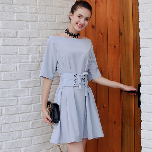 Fashion Women Dress Vintage Mini Summer Dress 2017 Vestidos Office Dress A-line Slim Tunic Dress