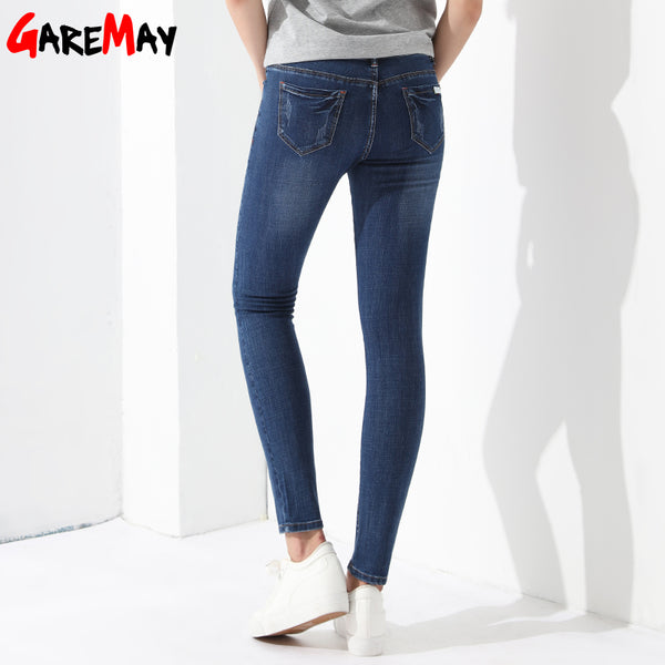 Denim Elastoc Pencil Waist Jeans