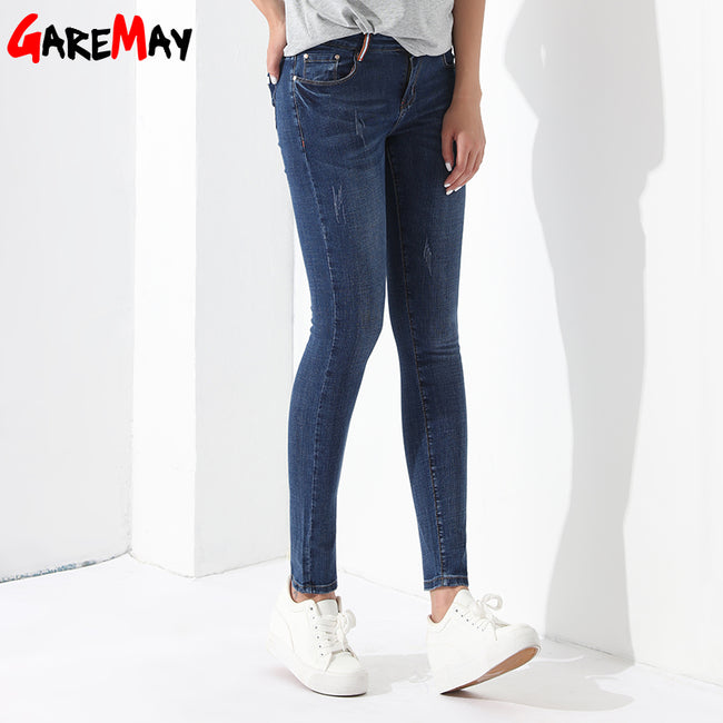 Denim Elastoc Pencil Waist Jeans