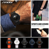 SINOBI Unisex Creative Swirl Dial Leather Quartz Watch