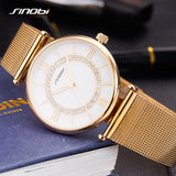 SINOBI Women's Luxury Geneva Golden Wristwatch